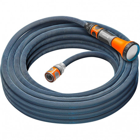 Gardena Textile Hose Liano Xtreme 1/2, 15 meter set (dark grey/orange, model 2023, incl. watering no