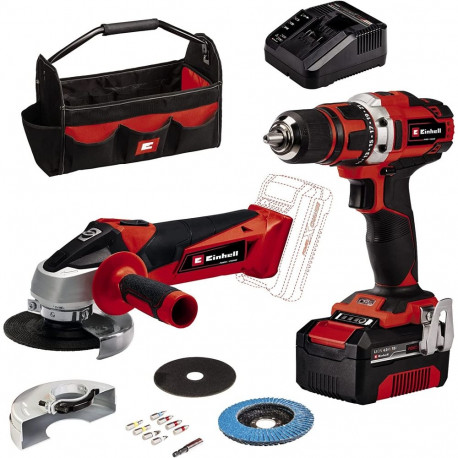 Power X-Change tööriistakomplekt TE-TK 18/2 Li Kit aku-puurkruvikeeraja ja aku-nurklihvija Li-Ion-Ak