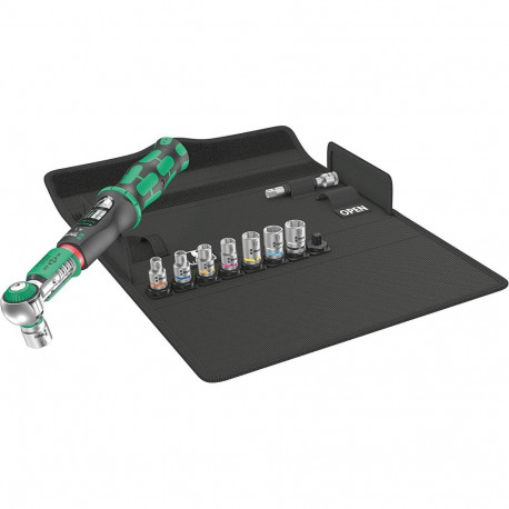 Safe-Torque momentvõtmete komplekt A1 set 1 10-osaline 1/4" vierkant 2-12Nm, must/roheline