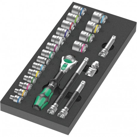 9721 Schaumstoffeinlage 8000 B Zyklop Knarre 3/8" Set 1, 23‑teilig (schwarz/grau, Knarren- und 
