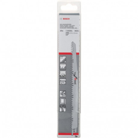 Bosch saber saw blade S 1531 L Top for Wood, 240mm (25 pieces)