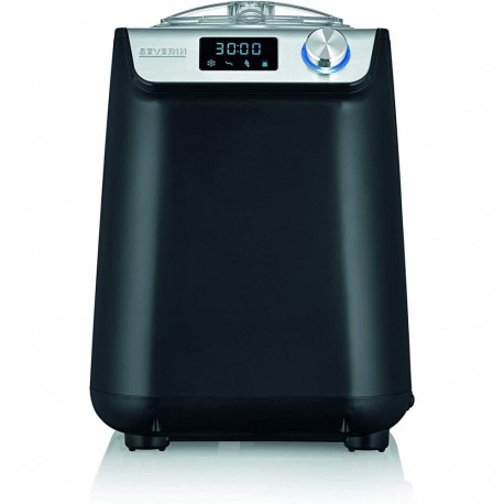 Kompakt Eismaschine & Joghurtbereiter EZ 7407 (schwarz (matt)/silber, für 1.200ml Eiscreme, 135 Watt