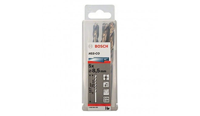 Bosch metal twist drill HSS-Co, DIN 338, 8.5mm (5 pieces, working length 75mm)