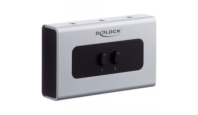 DeLOCK switch jack 3.5mm 2 port manual bidirectional, switch (grey/black)