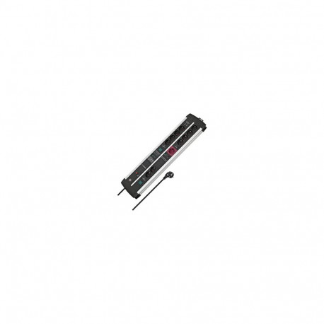 Premium-Protect-Line Steckdosenleiste 11-fach Duo (schwarz/silber, 3 Meter, 120.000A Überspannungssc