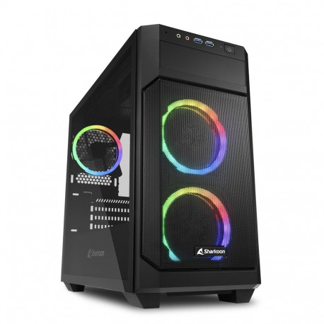 V1000 RGB karastatud klaasist külgpaneel, must