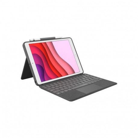 Combo Touch klaviatuurümbris iPad 7., 8. ja 9. põlvkonnale DE-paigutus käärmehhanism, hall
