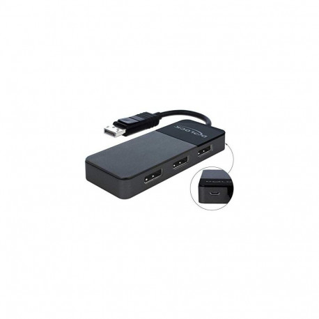 DeLOCK DisplayPort Splitter 1.4 1x DisplayPort> 3x DisplayPort (black, 30cm)
