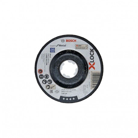 Bosch roughing X-LOCK Expert for Metal 115mm cranked grinding wheel (115 x 6 x Length 22.23mm)