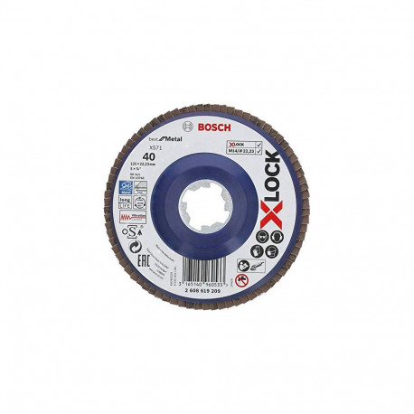 PRO X571 X-LOCK Fächerschleifscheibe, Ø 125mm, K40 (Bohrung 22,23mm, gerade)