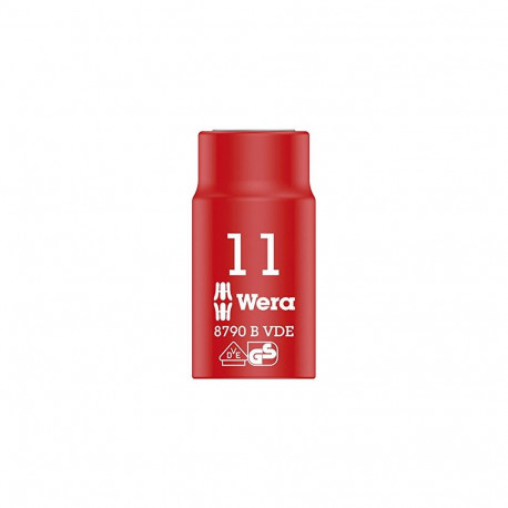VDE Zyklop-Steckschlüssel-Einsatz, 11mm, 3/8" (rot/gelb, isoliert bis 1.000 Volt)