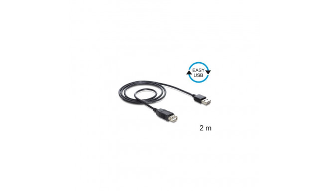 EASY-USB pikenduskaabel USB 2.0 USB-A pistik (mõlemalt poolt kasutatav) > USB-A pesa 2m, must