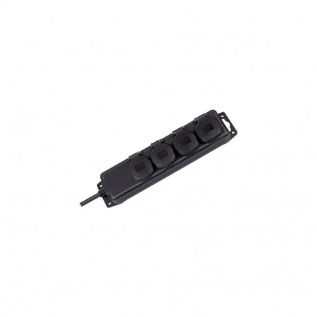 Outdoor-Steckdosenleiste IP44, 4-fach (schwarz, 2 Meter)