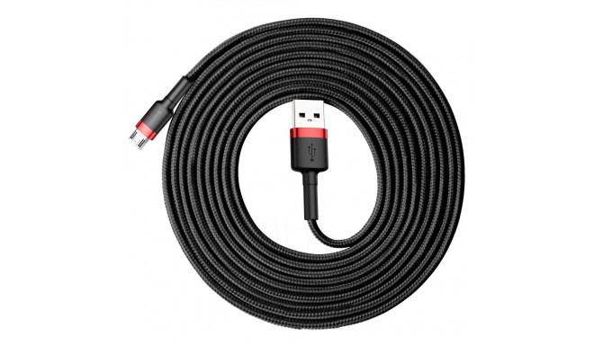 Baseus Cafule Cable durable nylon cable USB / micro USB 2A 3M black-red (CAMKLF-H91)