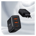 Baseus Compact fast charger 2x USB / USB Type C 30W 3A Power Delivery Quick Charge black (CCXJ-E01)