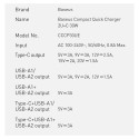 Baseus Compact fast charger 2x USB / USB Type C 30W 3A Power Delivery Quick Charge black (CCXJ-E01)