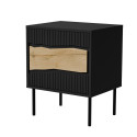 Cama INSERTO bedside cabinet, 2 pcs, 50x40x61.5 cm, black + LED