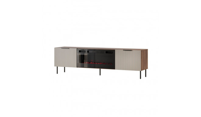 ALMERA TV-kapp 180.5x42x52.5 pähkel/kasmiir + must kamin