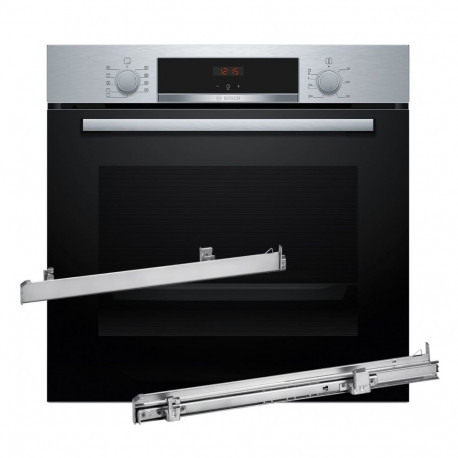 BOSCH HBA514BS3 oven + BOSCH HEZ538000 single-level telescopic runners
