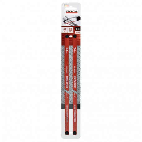 Kreator metallisaagimise tera KRTH80604, 300mm, 24 TPI, HCS, 2 tk, 12.5mm, 0.60mm