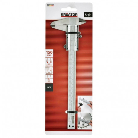 Kreator Calliper KRTH70703, 150mm, 0.02mm, stainless steel, locking screw, mm and inch scale