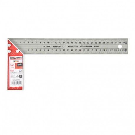 Kreator try square KRTH70402, 300mm, hardened steel, 90° angle measuring, aluminium oxide, suspensio