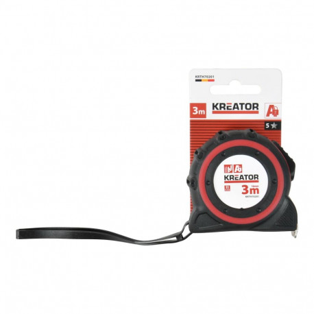 Kreator mõõdulint KRTH70201, 3 m, 13 mm, teras, MID 2, magnetots, lukk, vööklamber, pehme käepide