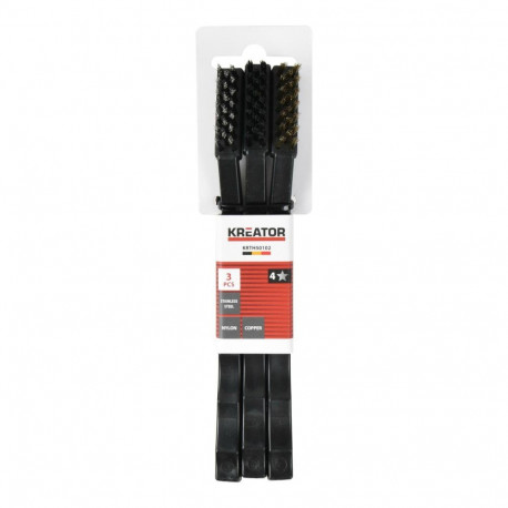 Wire brush set KREATOR KRTH50102 3 pcs, 25 mm x 10 mm, 20 rows