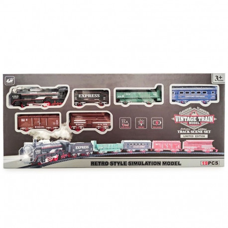 Vintage train with 19-piece track