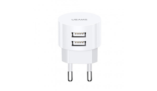 Usams laadija T20 2xUSB 2,1A Round