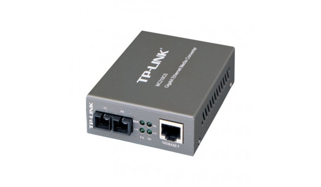 TP-LINK 1000Mbps RJ45 to 1000Mbps single-mode SC fiber Converter Full-duplexup to 15Km switching pow