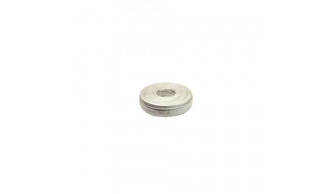 Gembird flat telephone cable stranded wire 100m  white