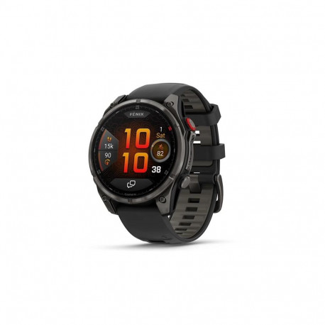 Garmin fēnix 8 Pro AMOLED safiirkell, 47 mm, süsinikhall DLC titaanium ja must/halli silikoonrihm