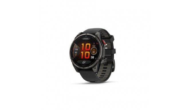 Garmin fēnix 8 Pro AMOLED safiirkell, 47 mm, süsinikhall DLC titaanium ja must/halli silikoonrihm