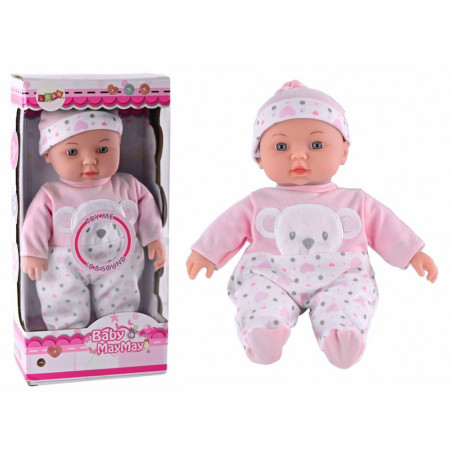 nukk beebi roosa pidžaama karuga müts helid