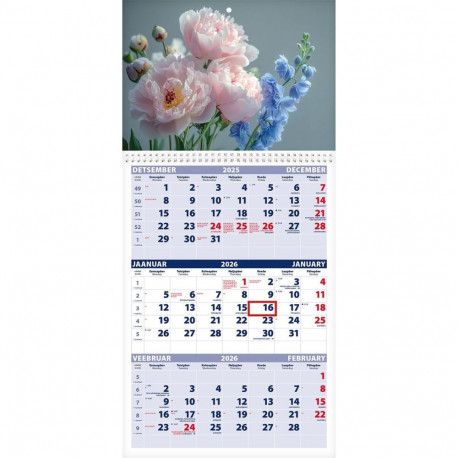 Seinakalender TRIO, PILT nr. 6, avatud mõõt 297*630mm 2026a.