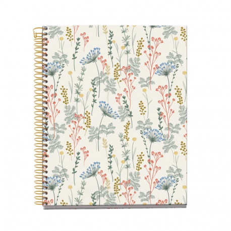 Kaustik A5 100l jooneline spiraal 2-ne augustus 4-värvi register DAY HIDDEN FOREST Miquelrius