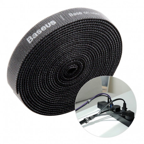 Baseus Baseus Rainbow Circle hook and loop Straps - Velcro tape Velcro cable organizer 3m black (ACM