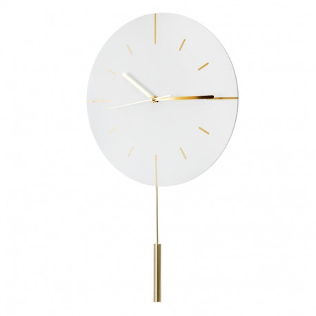 PLATINET ROUND WALL CLOCK LARK WHITE, silent mechanism, stylish pendulum [45961]
