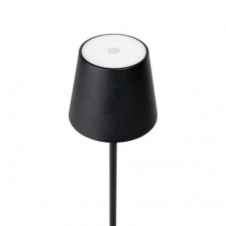 PLATINET TABLE RESTAURANT LAMP WATERPROOF IP44 REGULATION RECHARGEABLE BLACK [45925]