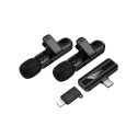 Wireless double microphone Lightning / USB C Hoco L20A black