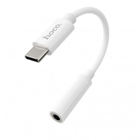 Adapter AUX USB C to Jack 3,5 mm Hoco LS30 white