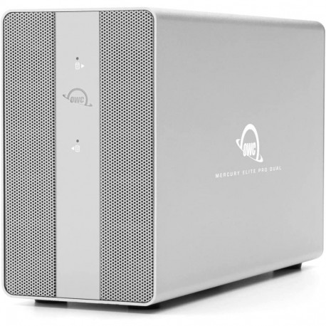 Mercury Elite Pro Dual mit 3-Port USB Hub (silber, USB 10Gb/s Externe Storage Solution)