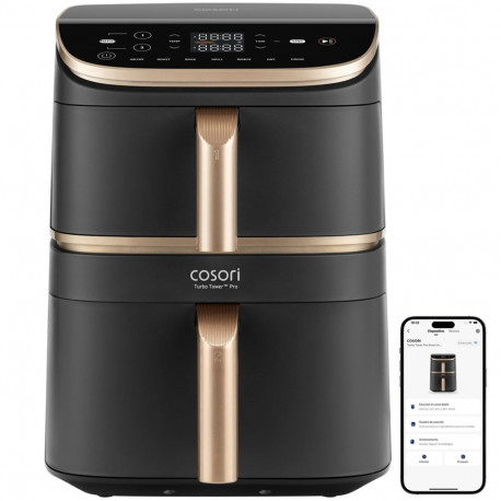 Cosori Turbo Tower Pro Smart Single 10.8 L Stand-alone 2630 W Hot air fryer Black, Gold