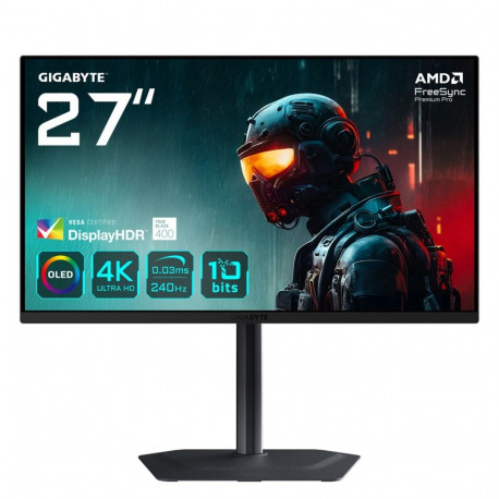 GIGABYTE mängumonitor MO27U2 OLED 4K UHD 3840 x 2160, 240Hz, 0.03ms, 1000cd/m², Display HDR True Bla