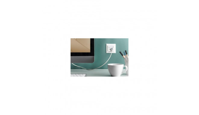 Digitus CAT 6A class EA network socket, design-compatible, shielded, flush-mounted