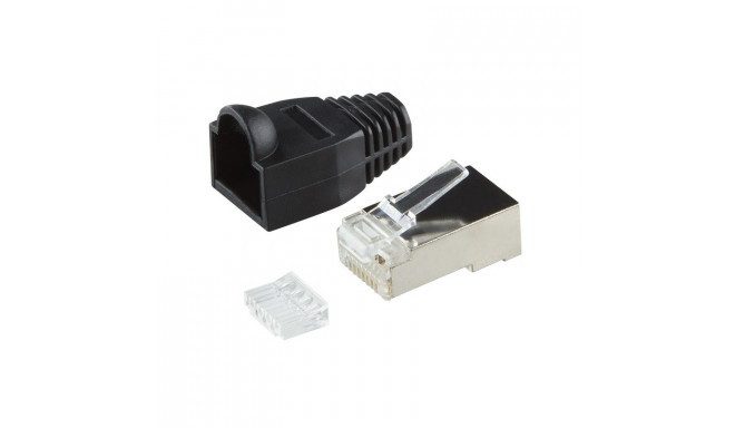 RJ45 Shielded Cat6 Connectors, Black, 100-Piece Pack