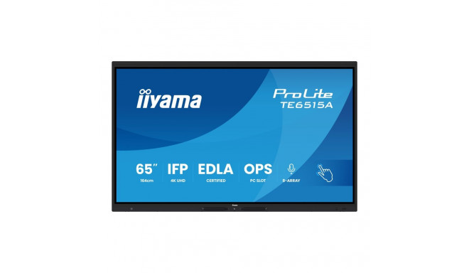 IIYAMA TE6515A-B1AG 65inch Stylish IFP iiWare21E 3840x2160 UHD IPS Android 14 16/128GB 2xHDMI DP 2xU