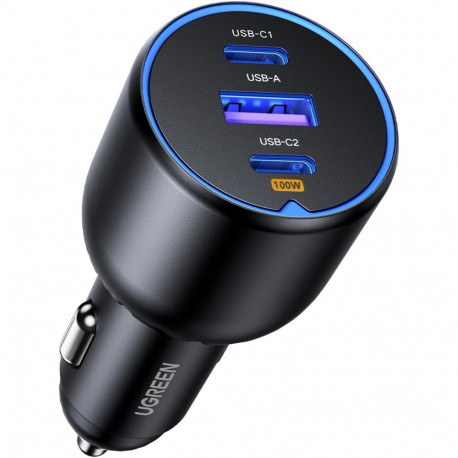 Car Quick Charger 130W 12-24V USB-A + 2xUSB-C QC3.0 PD3.0