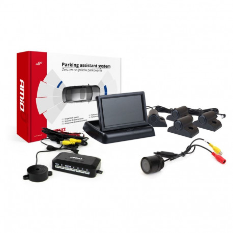 Zestaw czujników parkowania tft02 4,3" z kamerą hd-301-ir 4 sensory czarne truck